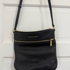 Michael Kors Black Shoulder Bag with Gold Details